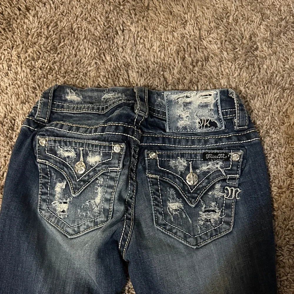 Miss Me Dark Blue Distressed Skinny Jeans - Picture 3 of 4